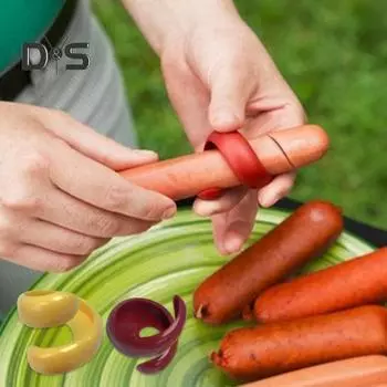 1 комплект, спиральный резак для колбасы, нарезанный ваш WIENER, слайсер для хот-догов, спиральные ножи для хот-догов, слайсер для хот-догов, инструменты для гриля для гриля, барбекю 1 Set