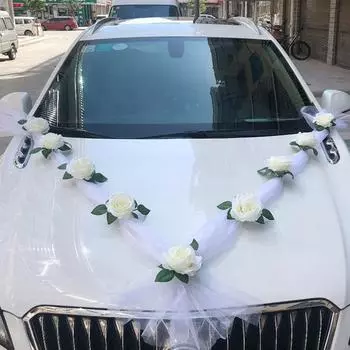 1 комплект свадебных украшений для автомобиля, головной убор автомобиля, свадебные принадлежности, главный свадебный комплект для оформления автомобиля, творческая индивидуальность розовый