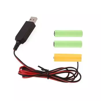 1 комплект USB 5 В - 4,5 В AA фиктивный кабель питания шнур замена 3x 1,5 В LR6 AA батарейки экономия денег для светодиодной игрушки 2M