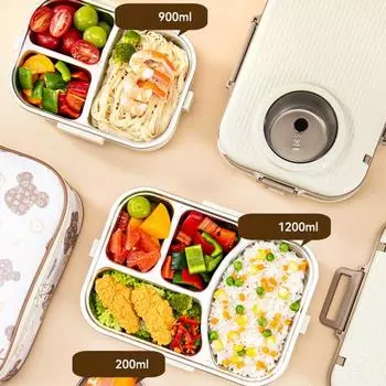 1 набор 1400 мл Bento Box Creative Camera Design Хорошая герметизация 4 сетки 1200 мл контейнер для ланча с 200 мл суповой коробкой миска и столовые приборы пикниковые принадлежности синий