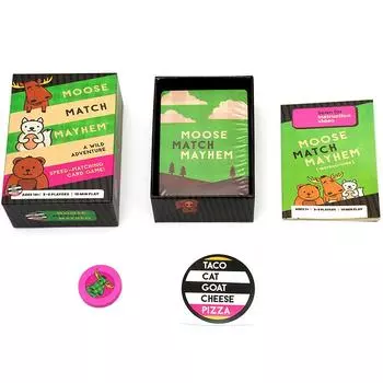 1 набор Cheese Pizza Wild Adventure Speed Matching Moose Match Mayhem карточная игра Простая, быстрая и веселая семейная игра