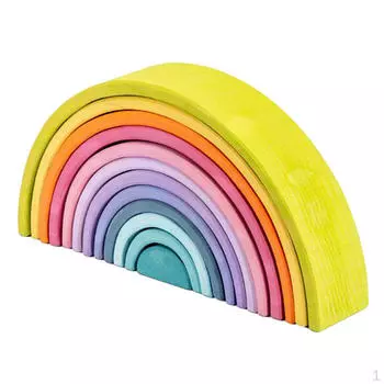 1 набор деревянных игрушек-пазлов Rainbow Building Blocks A