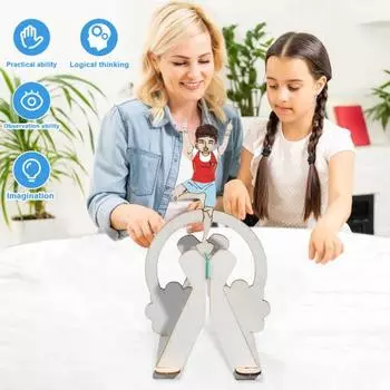 1 набор DIY Balance Athlete Model Kit Handmade Wooden Puzzle Kacheling Men Building Crafts Kids STEM Educational Science Experiment Toy Sets