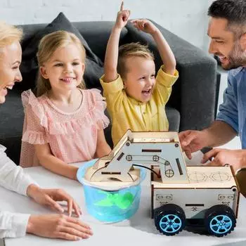 1 набор DIY Mars Cleaning Vehicle Model Kit Handmade Wooden Puzzle Sweeper Car Building Crafts Kids Science STEM Project Educational Toy Sets
