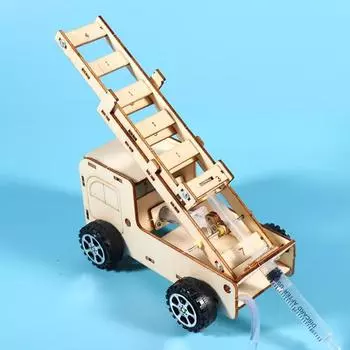 1 набор DIY модель грузовика с лестницей набор ручной работы деревянная головоломка спасательная пожарная машина строительные поделки дети STEM образовательный научный эксперимент игрушка Car