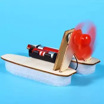1 набор DIY Wind Powered Boat Model Kit Handmade Wooden Puzzle Hovership Building Crafts Kids STEM Educational Physics Science Experiment Toy Sets