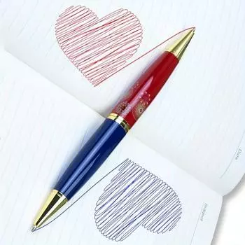 1 новая толстая шариковая ручка, 2 цветные удобные ручки для письма, металлическая выдвижная красивая ручка для дневника, подарочная ручка с синими и красными чернилами средней точки 1,0 мм