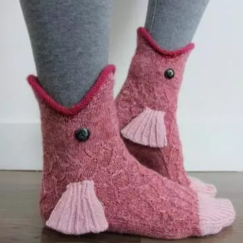 1 Pair New Knitted Crocodile Socks Autumn Winter Women Cute Cartoon Floor Warm Socks Christmas Funny Socks Breathable One size fits all