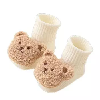1 Pair Non Slip Socks for 0-12M Babies Anti Skid Cotton Socks Strong Grips