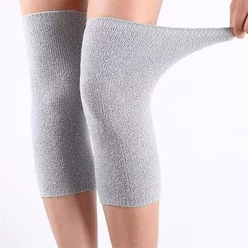 1 Pair Winter Warm Knee Pads Bamboo Charcoal Protective Gear Women Old Men Kneepad Support Winter Running Knee Protector чёрный