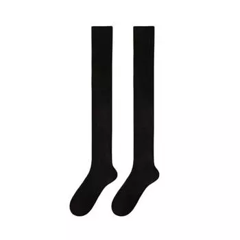 1 Pair Women Winter Warm Long Socks Solid Color Thickened Soft Thermal Stockings Fluffy Female Over Knee Socks