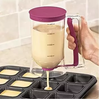 1 Pancake Paper Cupcake Batter Dispenser Paper Cupcake Handheld Separator Batter Dispenser Funnel Measuring Cup Kitchen Supplies фиолетовый