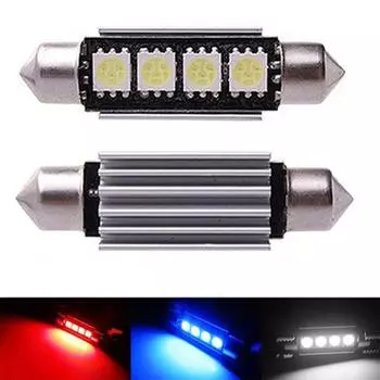 1 пара 41 мм 42 мм 5050 4SMD светодиодные гирлянды без ошибок, внутренние купольные светильники автомобиля синий