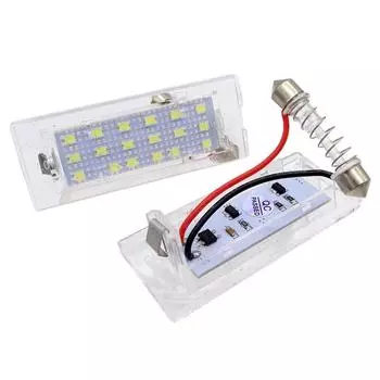 1 пара автомобильных металлических + пластиковых 12 В 18 SMD 3528, белый свет, светодиодный светильник для номерного знака для BMW X3 E83 2003-2010 X5 E53 1999-2003