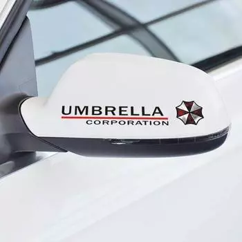 1 пара автомобильных зеркал заднего вида Umbrella Corporation, светоотражающие наклейки, украшение