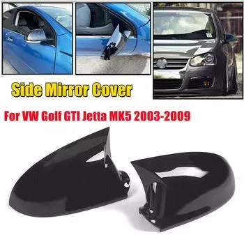 1 пара боковых крышек зеркала заднего вида, накладка для VW Golf 5 MK5 GTI R32 2003-2009, дополнительные накладки на зеркала заднего крыла автомобиля Glossy Black
