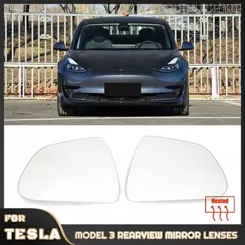 1 пара боковых стеклянных линз зеркала заднего вида для Tesla Model 3 2018 2019 2020 2025 с широким углом обзора и антибликовым покрытием Model3