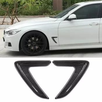 1 пара для BMW 3 серии F30 2012-2016 черный ABS автомобиль боковые вентиляционные крышки декоративные наклейки на крылья автозапчасти для замены чёрный