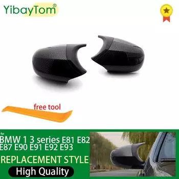 1 пара для BMW E87 E81 E82 E90 E91 E92 E93, боковая отделка заднего вида, ABS, углеродное волокно, стильное автомобильное зеркало заднего вида Black Pre-LCIvuS