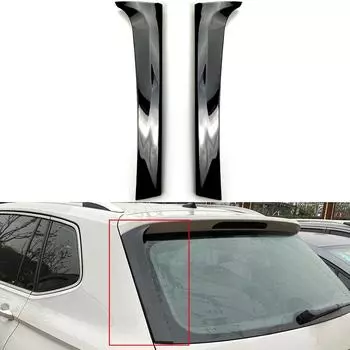 1 пара для VW Tiguan MK2 2017 2018, боковой спойлер на заднее окно автомобиля, глянцевый черный пластик, аксессуары