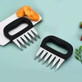 1 пара измельчителей мяса из нержавеющей стали с 7-зубчатым дизайном, приспособления для быстрой нарезки, нескользящая ручка, устойчивая к ржавчине свинина, говядина чёрный