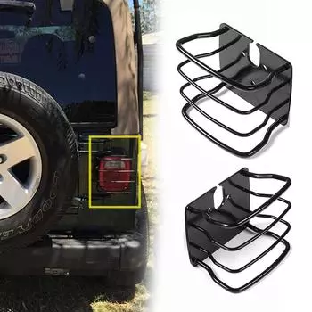 1 пара металлических защитных чехлов для задних фонарей для Jeep Wrangler TJ 1997-2006, наклейка на заднюю фару, стиль автомобиля