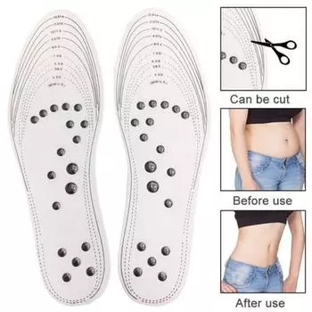 1 пара мужчин и женщин способствует кровообращению, унисекс стельки для массажа ног 1 pair белый