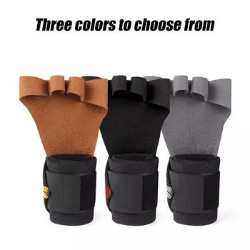 1 пара перчаток Hook and Loop Fitness Power Gloves Thicken Deadlift Power Gloves Women L чёрный
