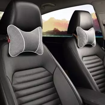 1 пара подголовников, короткая плюшевая автомобильная подушка, удобная дышащая подушка для сиденья, шеи, клетчатый узор, зимняя теплая авто Black-A