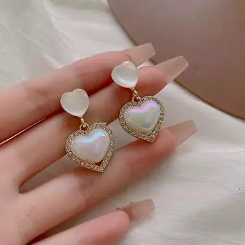 1 пара сережек в форме сердца Sweet Trend, универсальные, для женщин и девушек, элегантные, персонализированные серьги, украшения для вечеринок, аксессуары, подарки