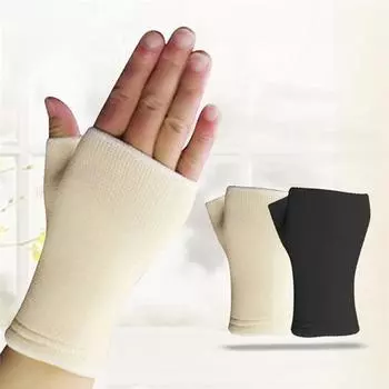 1 пара унисекс велосипедных, впитывающих пот, нескользящих, износостойких, дышащих спортивных перчаток на запястье чёрный