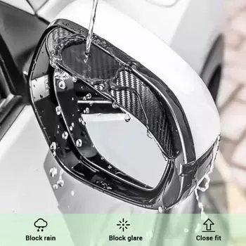 1 пара универсальных автозапчастей, защита от дождя, зеркало заднего вида, автомобильное зеркало заднего вида, дождевик для бровей, углеродное волокно углеродного волокна черного