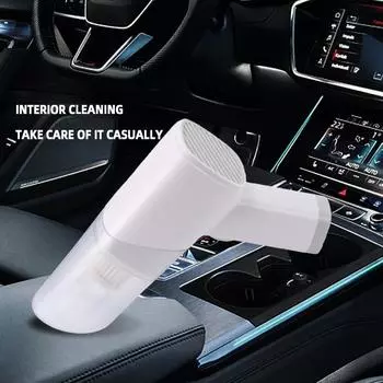1 PC Car Mounted Vacuum Cleaner Dual Use for Home and Car High Power Portable Wireless Handheld Car Vacuum Cleaner белый