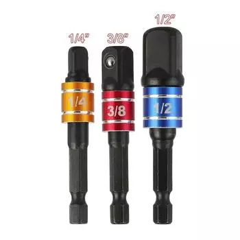1 Pc Drill Socket Adapter Driver With Hex Shank Extension Bar 1 4 3 8 1 2 Replacement Accessories Power Wrench Parts
