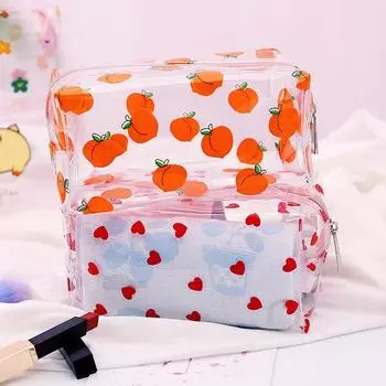 1 шт., прозрачная косметичка для девочек, ПВХ, прозрачная косметичка для женщин, водонепроницаемая косметичка на молнии, дорожные косметички