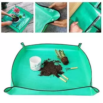 1 PC Green flower pot transplanting mat gardening planting mat PE thickened material foldable waterproof gardening potting mat