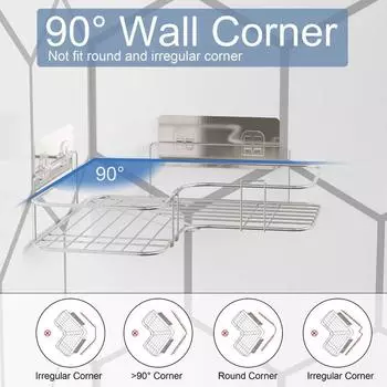 1 Pc Wall Mounted Shower Tray for Bathroom and Kitchen easy to install convenient storage organization of bathroom accessories