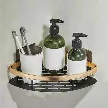 1 Pcs Bathroom Accessories Aluminium Heavy Duty Self Adhesive Bathroom Corner Shelf for Wall, Multipurpose Wall Mounted Bathroom Organiser