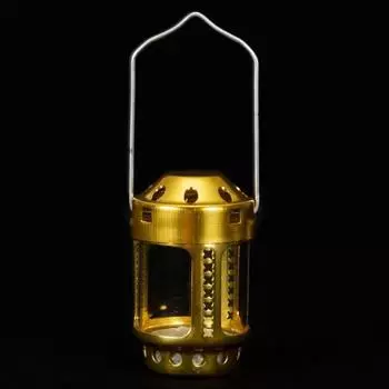 1 Pcs Night Fishing Tea Wax Lantern Fishing Lamp Aluminum Alloy Atmosphere Small Horse Lantern Golden Camping Hanging Candles A
