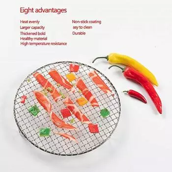 1 Pcs Round Cooling Baking Rack 201 Stainless Steel Wire Oven Grill Sheet BBQ Grill Net Meshes Racks Grid Round