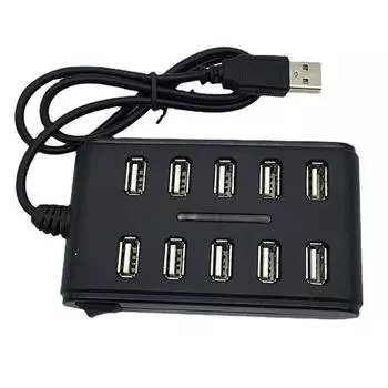 1 Piece 10-Port Hub USB 2.0 High Speed Multiple Splitter Adapter Extension Cable