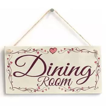 1 Piece Dining Room, 7.9x3.9 Inch Wooden Plaque, Living Room Kitchen Dining Room Decorative Sign, Beautiful Heart Lace Wall Decoration Pack of 1