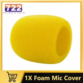 1 Piece Foam Mic Cover Handheld Microphone Windscreen Sponge Cover Headset Mic Foam Cover Protective Cap жёлтый