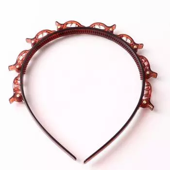 1 Piece Hair Accessories With Clip Ring Double-Band Hairband Flocked Non-Slip Braided Hair Decorative Hairpin Hairband