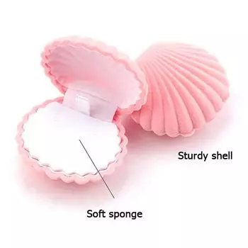 1 Piece Lovely Shell Shape Velvet Jewelry Box Wedding Engagement Ring Box For Earrings Necklace Bracelet Display Gift Box Holder белый