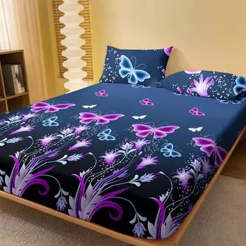 1 Piece Of Enchanting Dreams Pattern Frosted Bedsheet, Bedroom Printed Bedspread, Bedding (Excluding Pillowcases) 71x132cm
