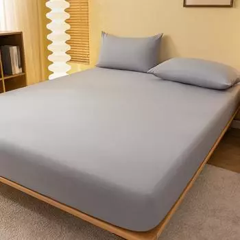 1 Piece Of Solid Matte Bedsheet, Light Gray Bedspread For Bedroom, Bedding (Excluding Pillowcases) 71x132cm светло-серый