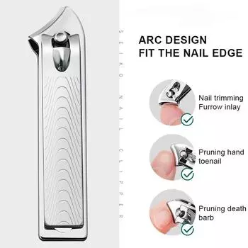1-piece Professional Manicure Sharps Slant Nail Clipper Portable Nail Clipper Sharpener Special for Ingrown Nail, Cuticle чёрный