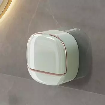 1 Piece Soap Box Free Punching Soap Box Wall-Mounted Household High-Grade Drain Water Storage Bathroom Toilet Soap Shelf белый