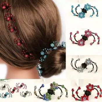 1 предмет (6Pcs) Свадебные заколки для волос с цветочным узором, украшения для волос, заколки-снежинки, мини-цветы красный